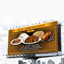 Hectic Corner Restaurant Bilboard Design