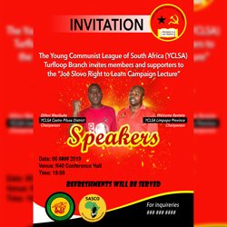 YCLSA Right To Learn Campaign Lecture Poster