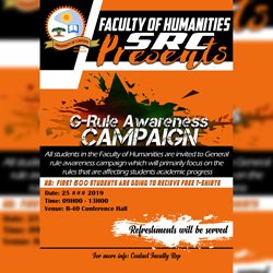 Faculty Of Humanities SRC G-Rule Campaign Poster